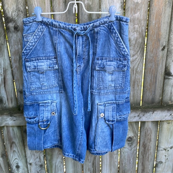 Free People We The Free Reina Cargo Shorts pockets drawstring M - Picture 5 of 16